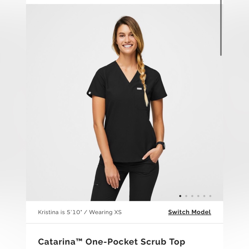 Figs Black Technical Scrubs (Yola Pant, Catarina Top)